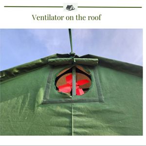 10 Person <b>Canvas</b> Tent Quick Setup Steel Tube <b>Frame</b> Four-Season Refugee Emergency Shelter Disaster Relief - Product Image 4