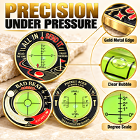 Niveau à bulle double face OEM pour lecteur de green de golf, conception personnalisée, aide au putting en métal pour cadeaux de tournoi de club, directement de l'usine