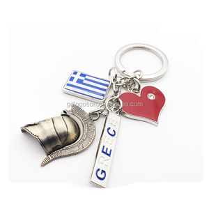 Porte-clés personnalisé en laiton moulé sous pression, casque corinthien grec vintage 3D, hibou Athéna antique, souvenir de Grèce, vente en gros - Product Image 3