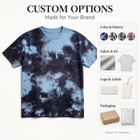 T-shirt tie-dye Cloud du fabricant, 100 % coton épais, avec logo personnalisé et étiquette de col, t-shirts unis, usine de vêtements OEM en gros