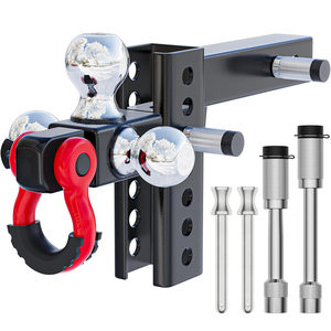AMBITION <span class=keywords><strong>Attelage</strong></span> de remorque réglable D-Shackle Tri-Ball Mount avec crochet rotatif Pin Shackle Tri Ball Drop Hitch Adjustable - Product Image 1