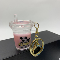 Porte-clés Charmant Mini Tasse à Boba Flottante en Acrylique avec Logo Personnalisé, Plusieurs Couleurs au Choix pour Merchandising de Marque de Café