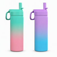 Bouteille d'eau personnalisée avec logo dégradé, en Tritan, avec paille rabattable, anti-fuite, sans BPA, légère, pour la salle de sport, les activités de plein air, bouteille isotherme