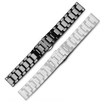 Double boucle universelle en acier inoxydable pour femmes, Bracelet de montre en céramique de 16mm, 20mm, 22mm, 18mm