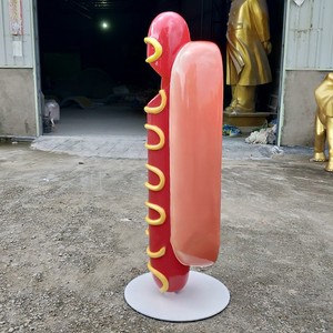 ที่กำหนดเองไฟเบอร์กลาสอาหารสุนัขร้อนประติมากรรมสำหรับเบเกอรี่กลางแจ้งขนาดใหญ่ศิลปะสร้างสรรค์ตกแต่ง - Product Image 6