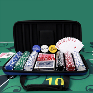 Profesional 300 unids/set nuevo <span class=keywords><strong>Caino</strong></span> Texas Hold'em Clay Poker Chips Set con Blue Eva Foam Poker Koffer Pokercase para juego de Casino - Product Image 2