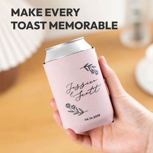 Custom Wedding Can Coolers, <b>Initials</b> Can Holder, Wedding Favors, Personalized Wedding Party Gift, Party Keepsake - Product Image 4