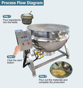ORME Marmite industrielle gaz vapeur pour cuisson marmite confiture de fruits pâte de fraises machine à faire sauce bouilloire à double paroi avec agitateur - Product Image 2