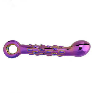 Neuankömmling Bunter beleuchteter Glas <span class=keywords><strong>dildo</strong></span> mit rotierenden Partikeln <span class=keywords><strong>G</strong></span>-Punkt-Stimulation für Frauen Produkte für Erwachsene Butt Plug Sexspielzeug - Product Image 3