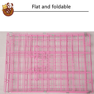 Toptan dayanıklı taşınabilir katlanabilir iki kapı üst yük paslanmaz çelik köpek evcil hayvan kafesi satılık - Product Image 4