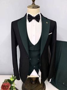 2024 nuovo costume da sposa elegante Homme Groom con risvolto a punta vestito con risvolto a bottone <span class=keywords><strong>pantalone</strong></span> <span class=keywords><strong>smoking</strong></span> da <span class=keywords><strong>uomo</strong></span> - Product Image 4