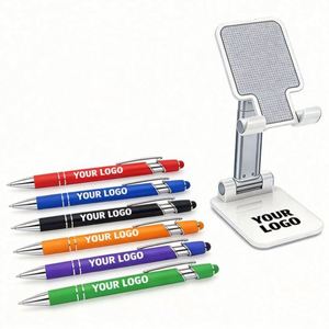 Stylo bille et stylet 2-en-1 pour publicité promotionnelle, cadeau d'entreprise, vente en gros, stylo métallique avec logo - Product Image 1