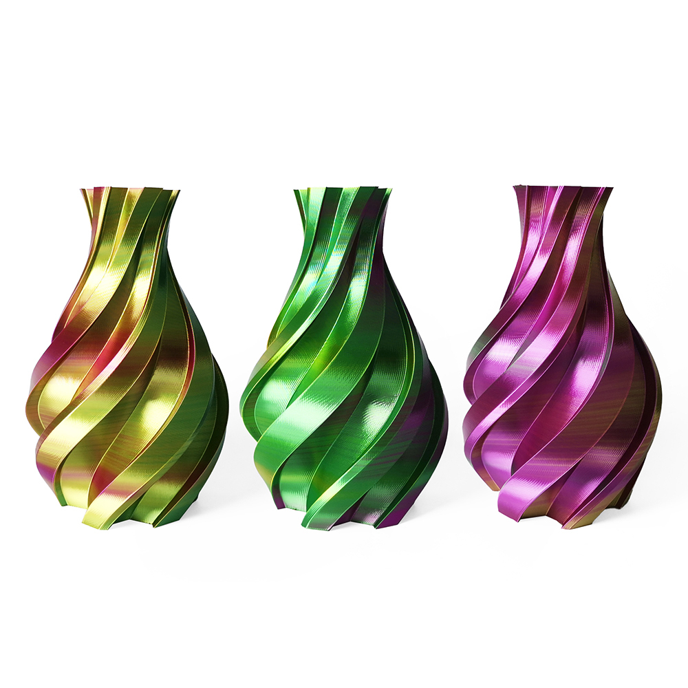 Tricolor Silk Gold+Green+Fuchsia