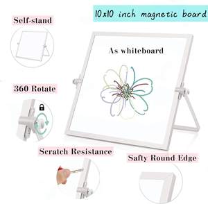 Pizarra blanca plegable pequeña portátil de doble cara con soporte magnético de escritorio Calendario de pizarra personalizada - Product Image 4