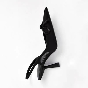 Factory Direct Supplier Black Bowknot Pointed Toe Women High Heel Dress Women High Heel - Product Image 3