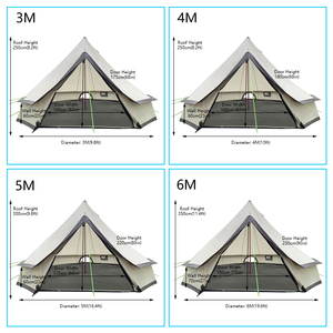 Suministro Directo de Fábrica, Carpa Yurt <span class=keywords><strong>Rizen</strong></span> RZ-YT-002 Gris, Resistente y Aislada, para las Cuatro Estaciones, para 8-10 Personas, 4x4m, 420D Oxford, para Glamping y Fiestas - Product Image 2