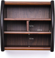 Support de télécommande en bois à 4 compartiments avec rotation à 360°, organisateur de bureau pour stylos et crayons, fabrication sur mesure OEM