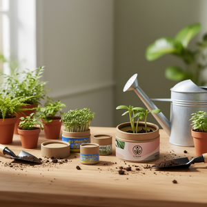 Kit de plantation Eco Pot In Bloom avec graines et terre pour le jardinage intérieur - Product Image 3