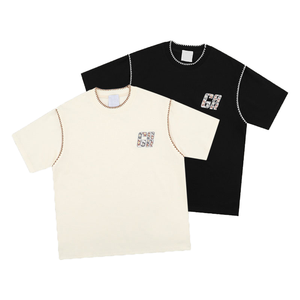 T-shirt décontracté à manches courtes pour homme, avec lettres brodées sur la poitrine, col rond, haut d'été - Product Image 1