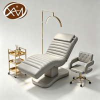Camilla de Masaje Eléctrica Curva de Lujo Marrón para Tratamientos de Pestañas, Estética, Cosmética y Facial para Spa, Salón de Belleza y Gimnasio