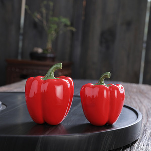 Simulación de verduras, pimientos verdes, latas de té, latas selladas, olla de almacenamiento china, adornos decorativos - Product Image 1