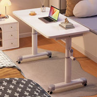 Table d'étude blanche à hauteur réglable Filet de style rouge Bureau d'ordinateur pour enfants avec fonction de levage pour un usage domestique