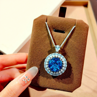 Bijoux en zircon cubique rond de luxe pour femmes, bague réglable, collier, boucles d'oreilles, déclaration de style, cadeau de mariage, fête