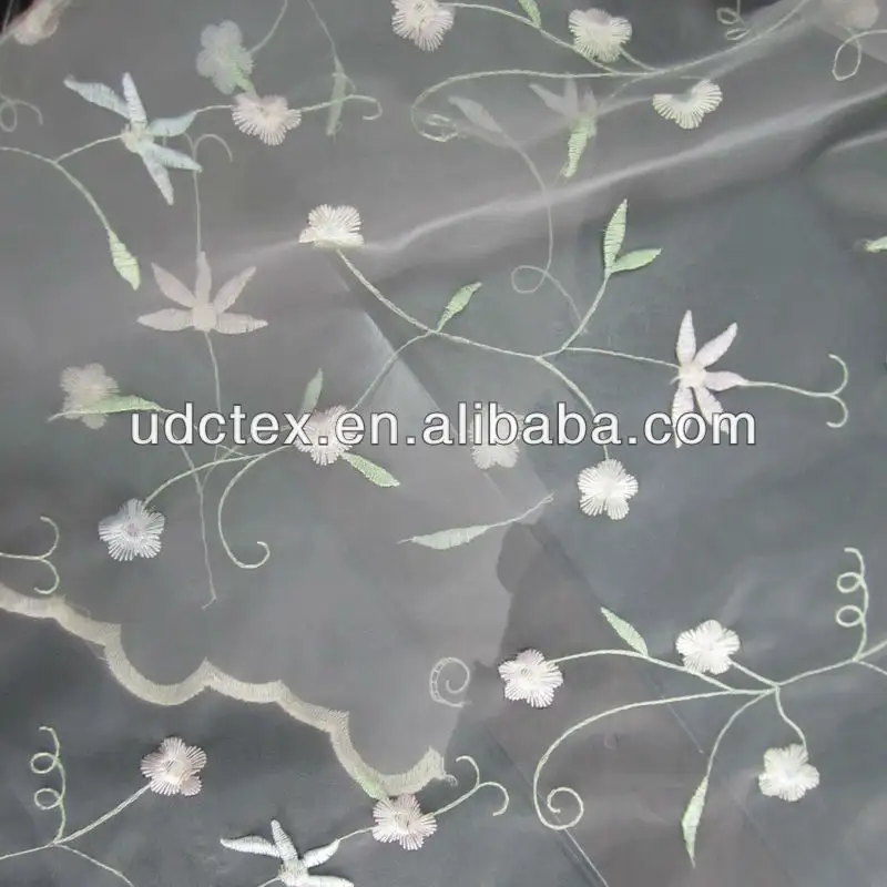 100% Polyester Broderie De Mariée Organza Tissu