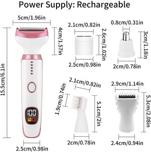 Nouveaux rasoirs électriques <span class=keywords><strong>pour</strong></span> femmes tondeuse <span class=keywords><strong>pour</strong></span> femmes 5 en 1 <span class=keywords><strong>rasoir</strong></span> corporel <span class=keywords><strong>pour</strong></span> <span class=keywords><strong>nez</strong></span> cheveux visage sourcil bras jambes aisselles aisselles - Product Image 3