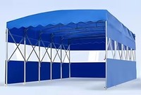 Grande tente d'entrepôt pliable et télescopique en PVC imperméable avec structure en acier, auvent mobile coulissant, idéale pour une utilisation en extérieur