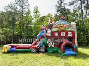 थोक पार्टी खुदाई फार्म-थीम वाली इंफ्लेटेबल कैसल स्लाइड और ट्रैम्पोलिन पैकेज. - Product Image 2
