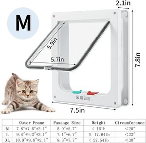 ประตูแมวแบบล็อคได้ 4 ทาง บานพับเปิด-ปิดง่าย สำหรับหน้าต่างบานเลื่อนกระจก - Product Image 3