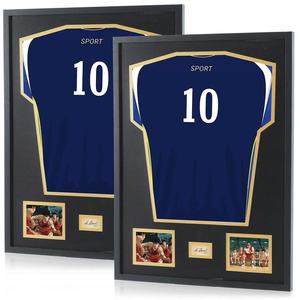 Wooden Sports Jersey <b>Frame</b> 16x20 Inch Wall <b>Mounted</b> Durable Rectangular Horizontal Display Case For Signed T-Shirt Collection - Product Image 1