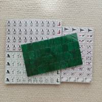 Jeu de Mahjong Américain en Acrylique Vert Tourbillon, 160 Tuiles Imprimées Chapeau de Sorcière, Jeu de Société Thème Magie Noire, Cadeau d'Halloween