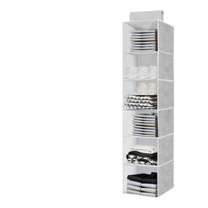 6-shelf Non-woven Collapsible Hanging Closet Storage Organizer for Sweater Cloth Storage <b>Bags</b> - Product Image 5