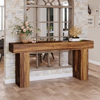 Table console longue style farmhouse pour salon, derrière le canapé et entrée, table de canapé en bois