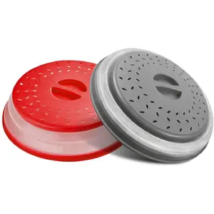 Vented Collapsible Silicone and Glass Microwave Plate Cover