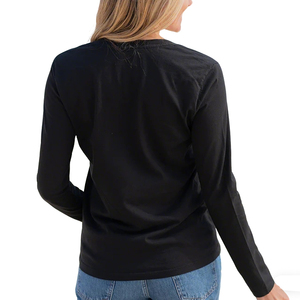 <span class=keywords><strong>T</strong></span>-shirts pour femmes de haute qualité à col en V et manches longues, personnalisés, 100% coton, solides, vente en gros, fabricant, <span class=keywords><strong>t</strong></span>-shirts décontractés pour femmes - Product Image 2