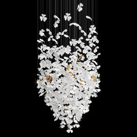 Lustre à fleurs LED sur mesure pour hôtel, villa, décoration de mariage, grand modèle, pour décoration de plafond.