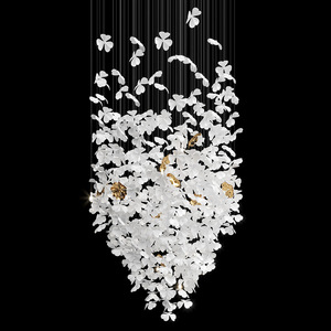 manufacturer customized hotel villa decoration <b>large</b> led flower chandelier wedding for ceiling decoration - Product Image 3