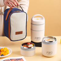 Taza Térmica Portátil para Papillas, Lonchera con Aislamiento, Bento Box con Bolsa Térmica, Calentador de Comida, Termo para Sopa, para la Escuela y Actividades al Aire Libre