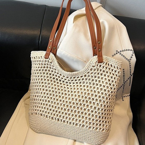 OEM Natural Shopping Straw <b>Tote</b> Bag Women Woven Handbag Summer Beach Bag Lightweight Durable Casual Use - Product Image 1