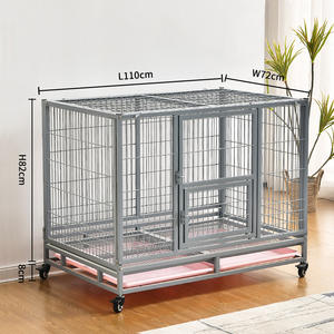 Meilleure vente Heavy Duty Dog Crate-Structure de tube carré en métal, gris, avec palettes, personnalisé - Product Image 1