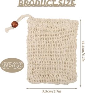 Bolsa de Sisal para Jabón Zero Waste, Bolsa Ahorradora de Jabón, Exfoliante Corporal Natural Hecho a Mano, Ovalado Simple para Jabones en Barra - Product Image 4