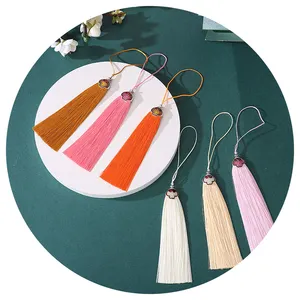 13cm Wholesale Polyester bookmark pillow accessories tassel multicolor rayon tassels for car ornaments