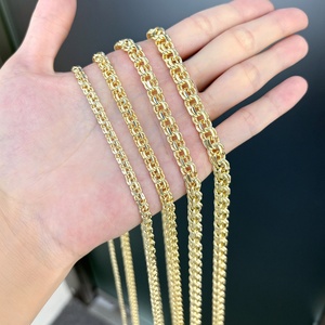 JXX Venta al por Mayor Personalizada, Cadena Cubana de Latón Chapado en Oro de 14K, Collar con Múltiples Anchos y Longitudes, Cadena Figaro, Joyería para Hombre - Product Image 2