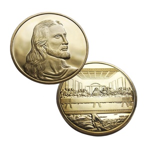Religioso oro placcato monete metallo ferro ottone gettone dieci comandamenti ultima cena moneta di gesù per souvenir - Product Image 3