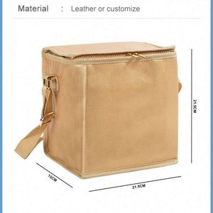 Sac isotherme pliable personnalisé avec logo pour livraison de crème glacée, poisson, fruits de mer et bière, en cuir PU écologique et feuille d'aluminium - Product Image 2