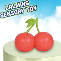 Jouet Squishy Cerise Géant en Gros, Doux et Moelleux, Fidget Sensoriel Anti-Stress, Cadeau pour Enfants et Adultes, Idéal pour Fêtes