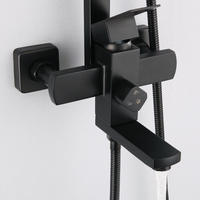 Ensemble de douche de pluie en laiton noir moderne de luxe système de douche chaude et froide en acier inoxydable à poignée unique